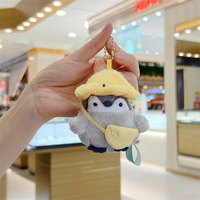 Cartoon Tourist Hat Penguin Keychain Cute Penguin Plush Key Ring For Girls Gifts Creative School Bag Keychain