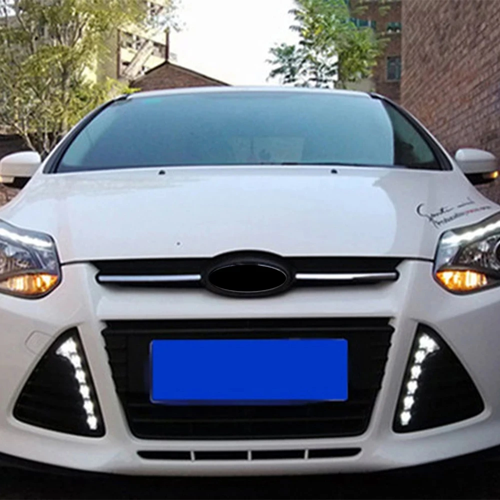 

Для Ford Focus 3 MK3 2012-2015 дневные ходовые огни для Focus DRL светодиодные противотуманные фары с желтым указателем поворота