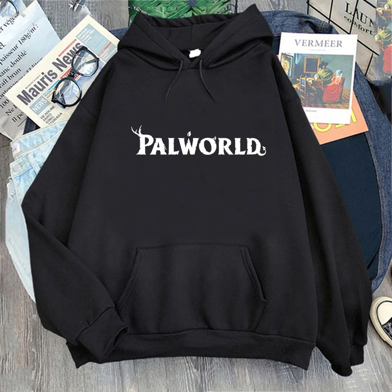 

Толстовки с капюшоном Palworld Graphic, зимние свитшоты с длинным рукавом, флисовая одежда, свободные пуловеры унисекс, удобные топы с капюшоном и круглым вырезом