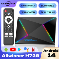 R69 Plus Android 14 Smart TV Box Allwinner H728 8K@60fps 1000M/LAN Wifi 6 BT5.0 Google Voice Assistant Media Player Set Top Box