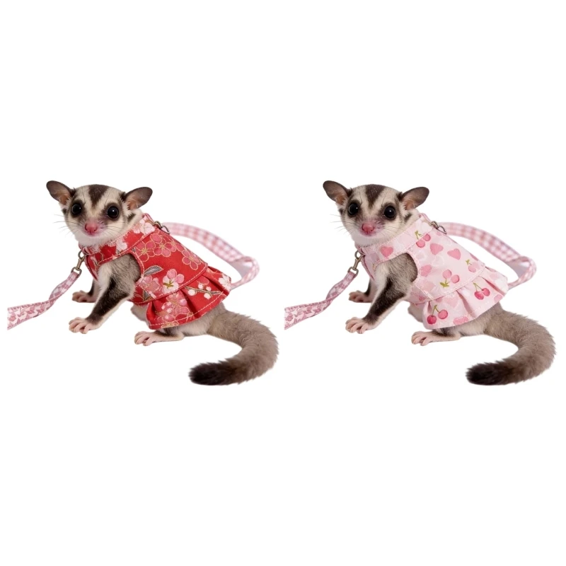 Y3NA Short Walk Dress Set for Similar-Size Small Animals, Outing Wear with Back Connection for Outdoor Photo Use