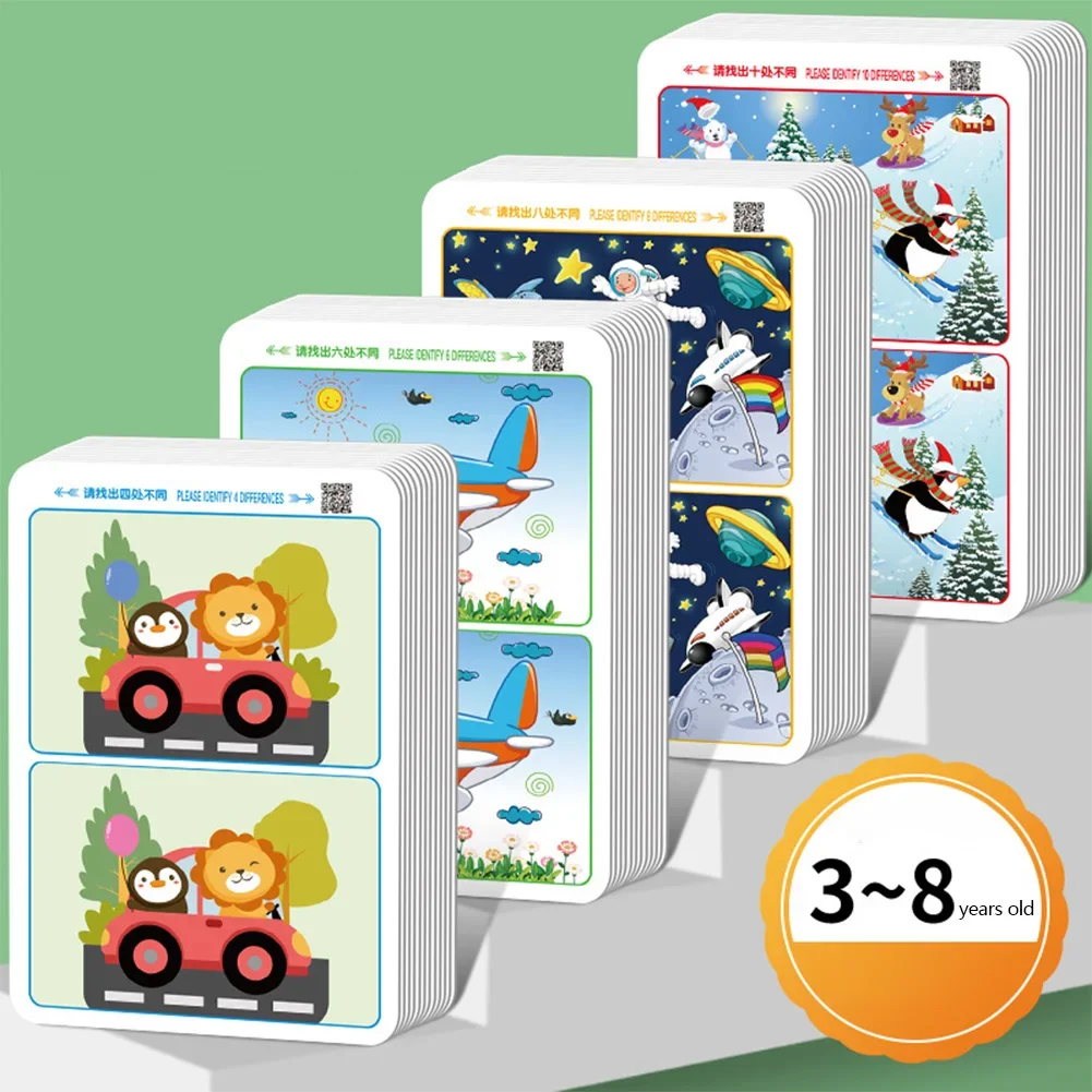 لعبة العثور على الأخطاء التعليمية، ورق مسح قابل لإعادة الاستخدام لبطاقات التدريب التركيز والاهتمام، بطاقة تحديد الفرق