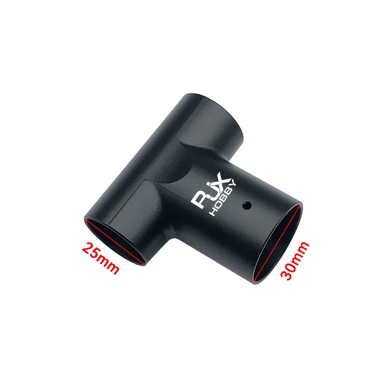 RJX30 to 25mm Adapter, Aluminum Alloy 90 Degree Right Angle T-Connector for Carbon Fiber Tube, UAV Landing Gear Fitting