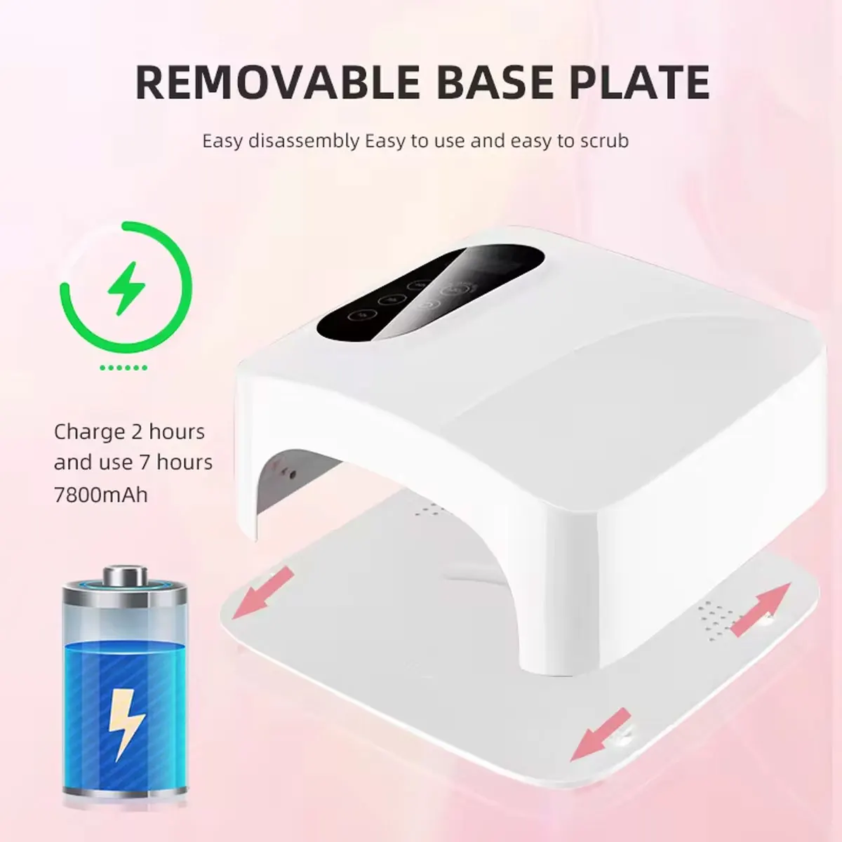 Oplaadbare Nagellamp Met Spiegelbodem Draadloze Led-Lamp Voor Acryl Nagels Manicure Machine Draadloze Nail Uv Led Lamp