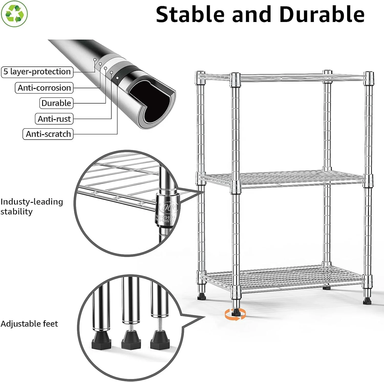 Rak Logam Dapat Disesuaikan Rak Penyimpanan Garasi Gudang Baja Rak Rak