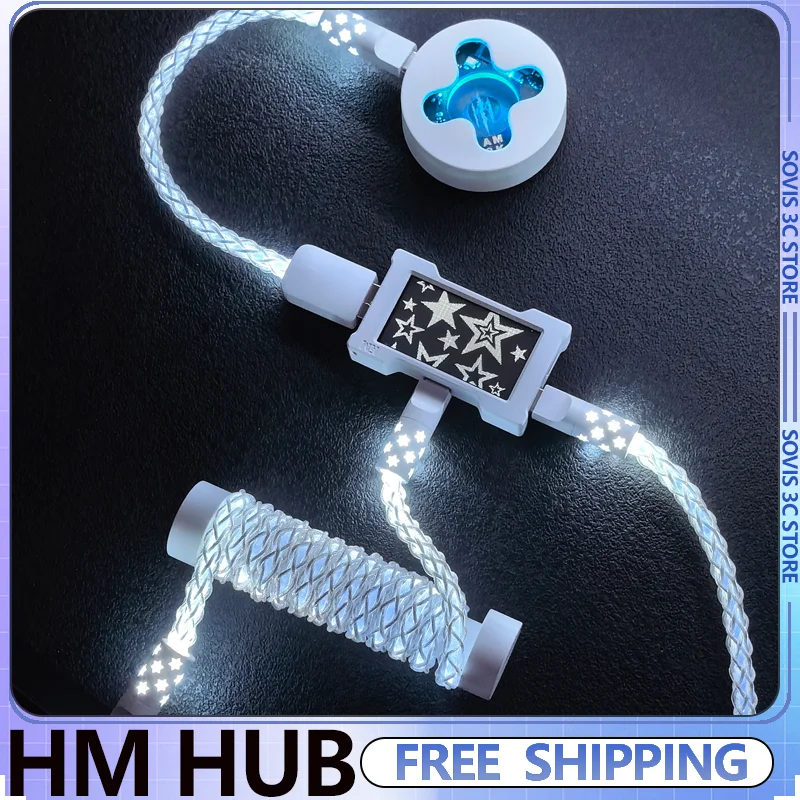 UNKNOWN HM HUB Luminous keyboard cable Supports magnetic switch 8K Docking Station for Gaming Keyboard PC Computer Accessories