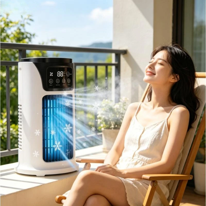 Kaltluftgekühlter Ventilator Multifunktionaler Tragbarer Luftkühler Kleiner Verdunstungsluftkühler Natürlicher Ventilator für Zuhause Zimmer Schreibtisch