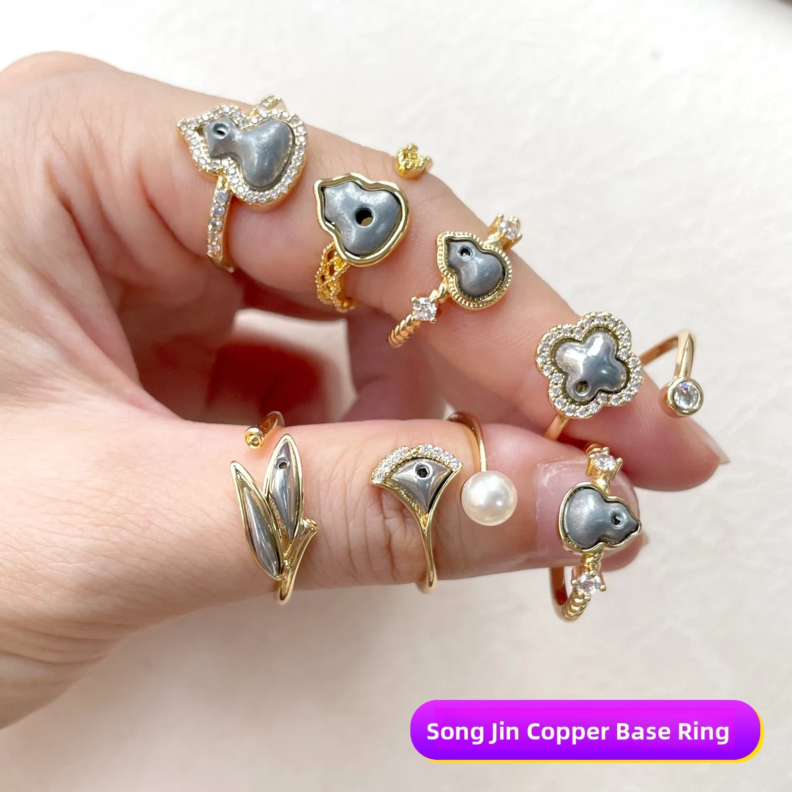 base-de-anel-jin-sonoro-de-cobre-artesanal-diy-com-zirconia-18k-em-formato-de-cabaca-acessorios-de-joalheria-novidade-da-moda