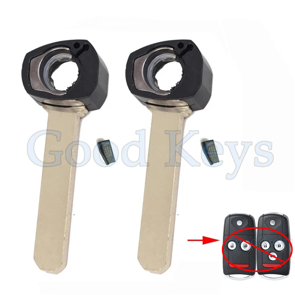 

KEYECU 2 шт. пустой лезвие дистанционного ключа с чипом ID46 для Acura MDX RDX TL TSX ZDX для MLBHLIK-1T N5F0602A1A OUCG8D-439H-A