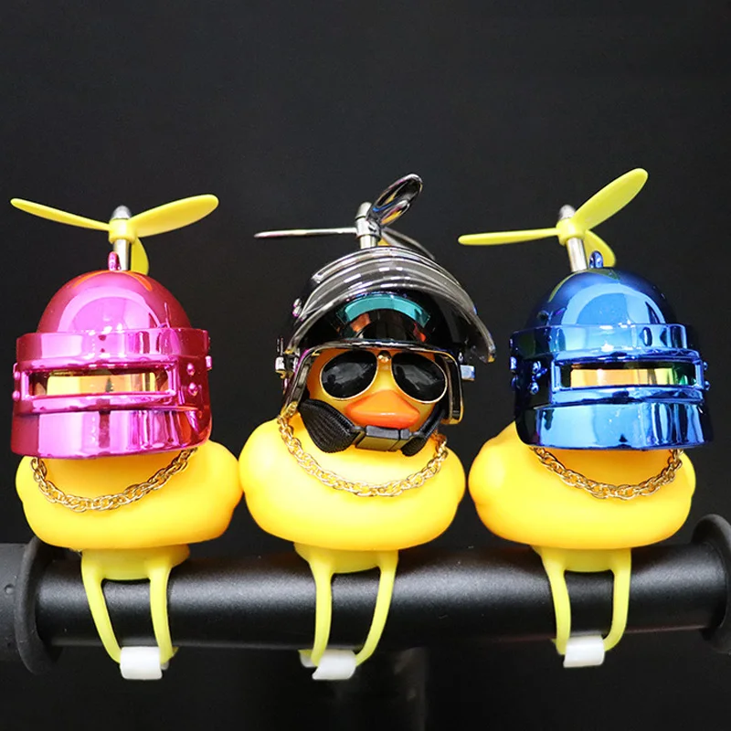 2023 Car Ornament Broken Wind Small Yellow Duck With Helmet Propeller Wave-breaking Duck Auto Internal Decoration Ornament