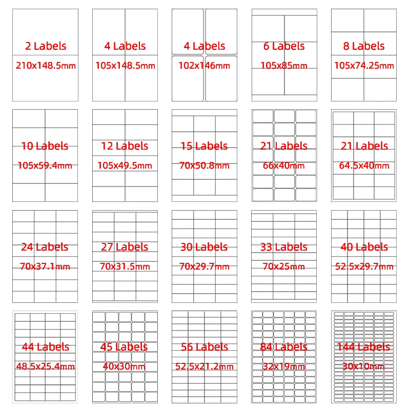50 ورقة من ورق الملصقات ذاتي اللصق غير اللامع مقاس A4، ملصقات فارغة مقاس 8.3 × 11.7 بوصة مناسبة لكتابة الأسماء، مناسبة للليزر و #2