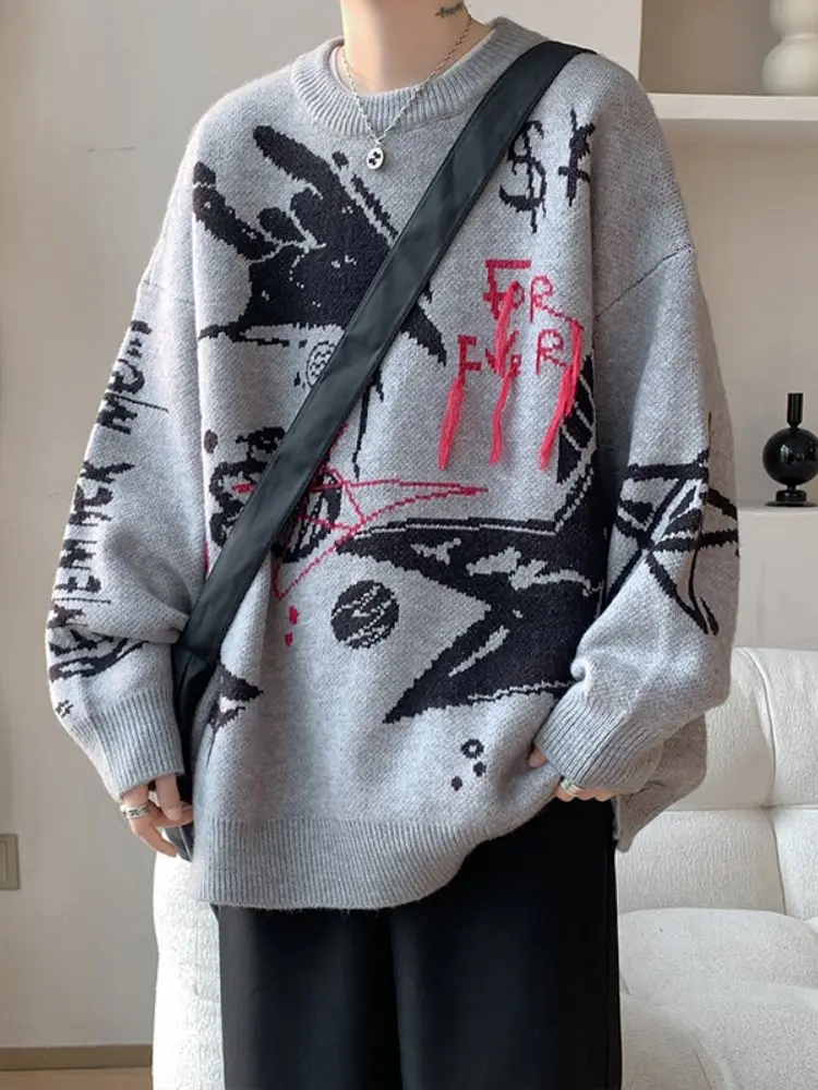 

Мужская трикотажная футболка с круглым вырезом, осень-зима 2024, новинка, премиум-класс, с цветочной вышивкой, свободный крой, повседневная, с длинным рукавом