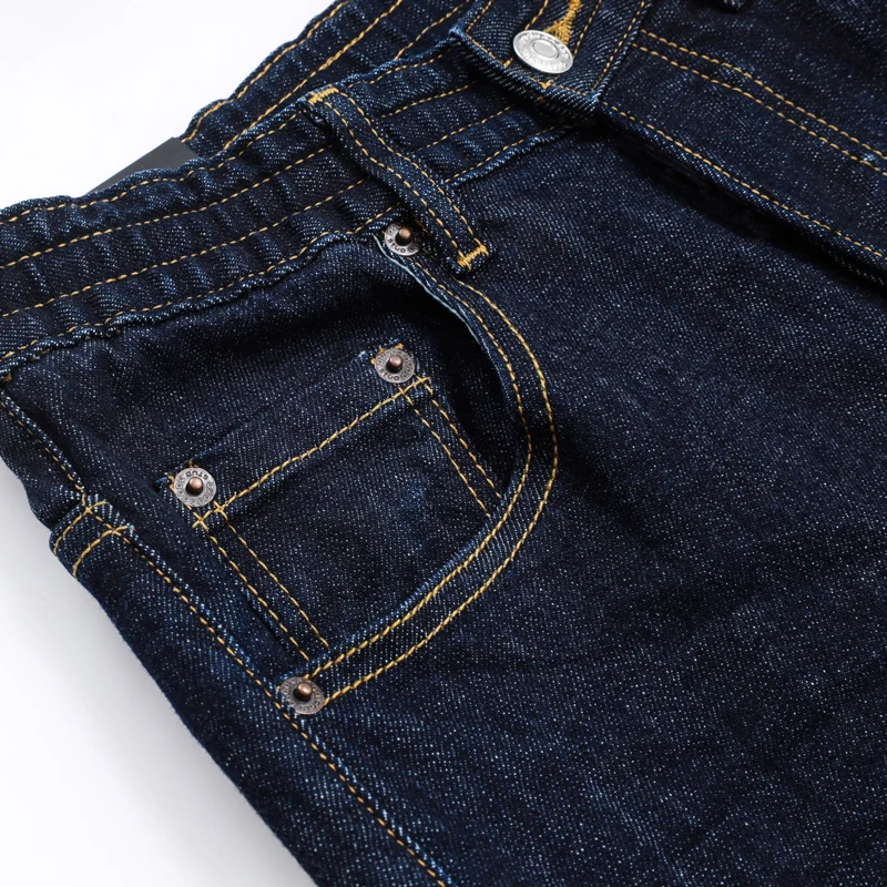 

High Street Fashion NewY2K Men's Jeans Washed Nostalgic Stretch Slimming Large Pocket Deep Blue Jeans Hip Hop Brand High Qualit