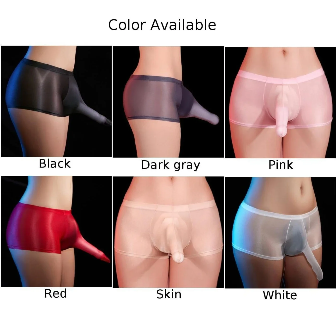 Ropa interior de Bikini de cintura baja para hombre, calzoncillos con bolsa elástica, bragas brillantes al aceite, lencería erótica Gay Sissy Elephan