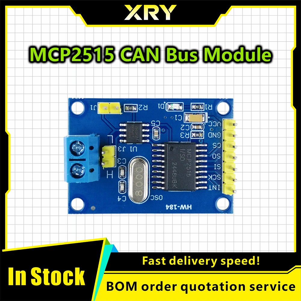 XRY 1PCS MCP2515 CAN Bus Module TJA1050 receiver SPI For 51 MCU ARM controller