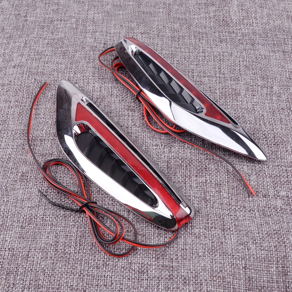 Universal Car Steering Fender LED Side Marker Light Turn Signal Lamps Shark Blade Red DC 12V