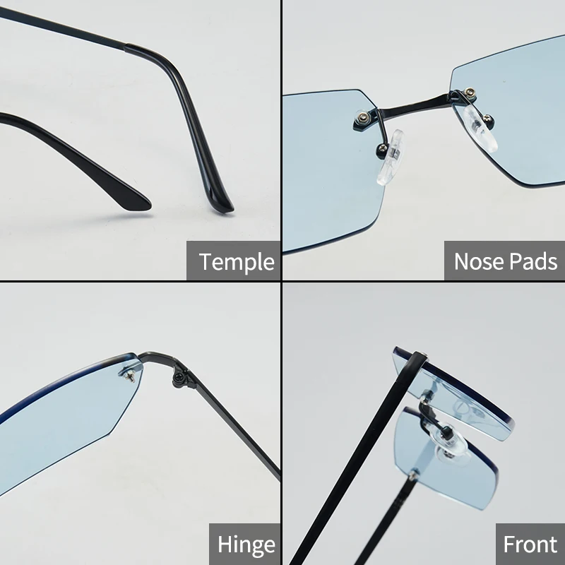 1 قطعة نظارات الموضة الرجالية الجديدة المعدنية المربعة بدون إطار أنيقة ريترو عادية متعددة الاستخدامات للرجال ديكور مناسبة للاستخدام اليومي في الهواء الطلق