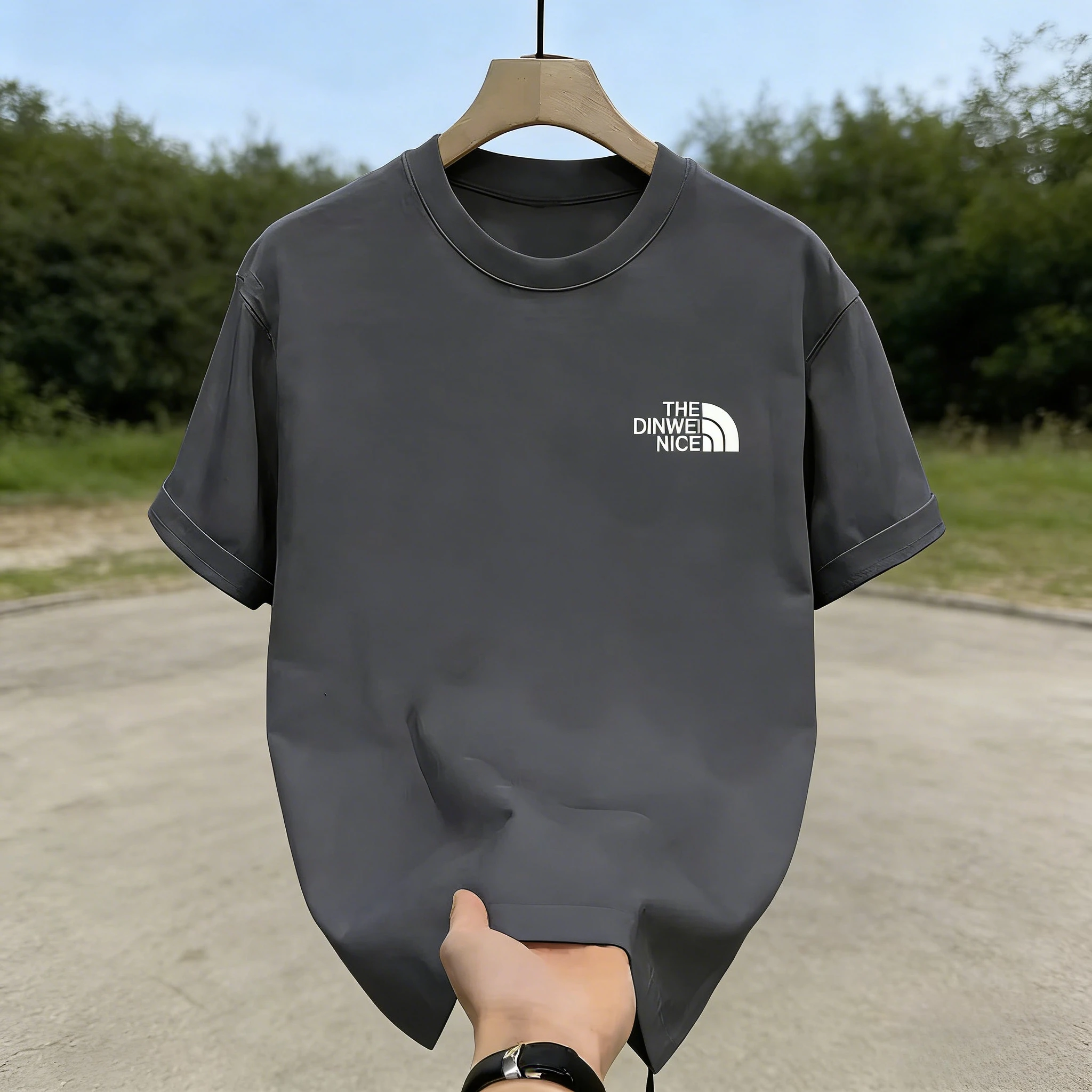 Neues Sommer-T-Shirt aus hochwertiger 100% Baumwolle mit Print für Herren, Unisex Luxus-Freizeit-T-Shirt, Oversize-T-Shirt – Detail 2