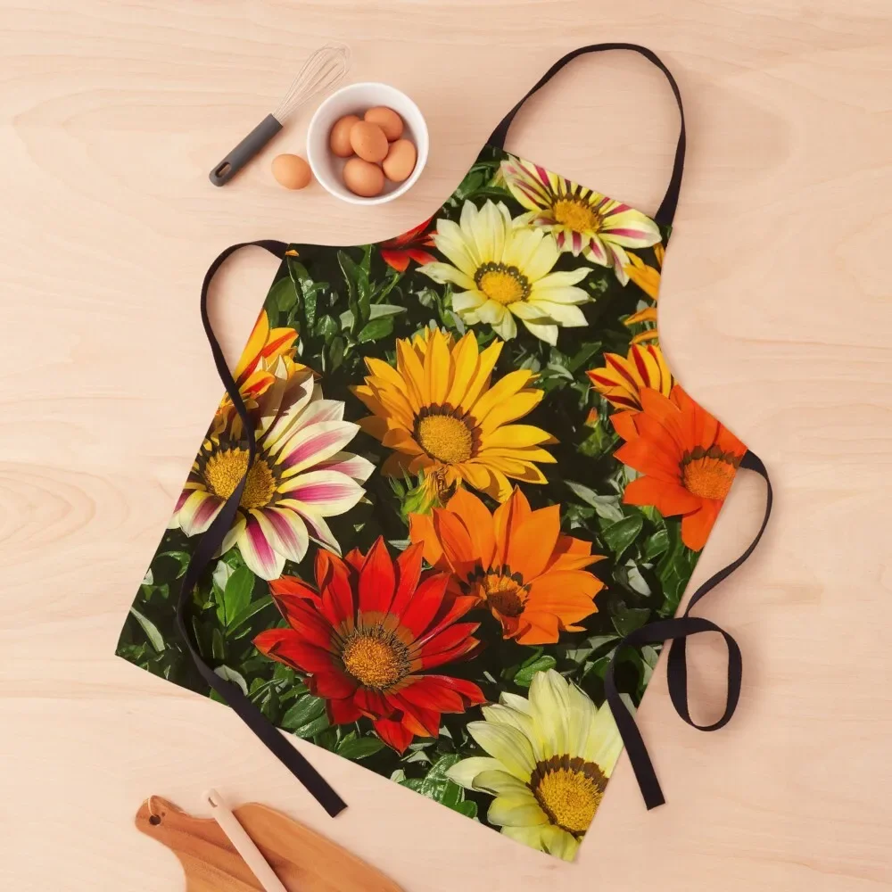 Red, Yellow, And Orange Gerbera Daisy Flowers Apron Men's Kitchen Beauty Woman Kitchens Women's Kitchen Apron