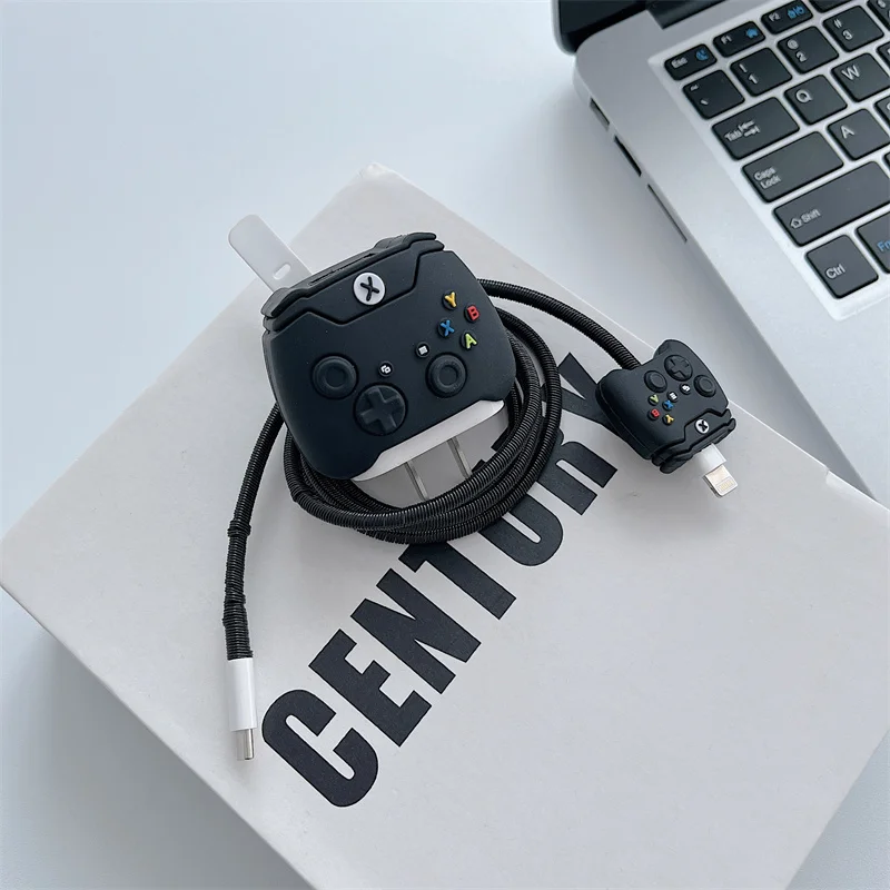 Cartoon Cute Gamepad Silicone Charger Protective Case For IPhone 11 12 13 14 18W-20W Fast Charge Protection Charger Cover Sleeve