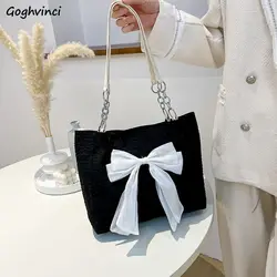 Korean Bow Shoulder Bags for Women Elegant Sweet Underarm Large Capacity Totes Female Designer Handbag Commuter All-match Packet