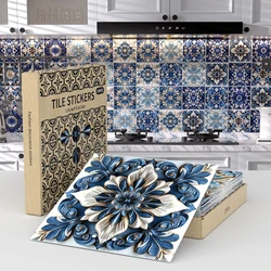 24 pieces Art Tile Self-adhesive PVC Wall Sticker Kitchen Wallpaper Waterproof Living Room Bathroom Decoration Wall Decals