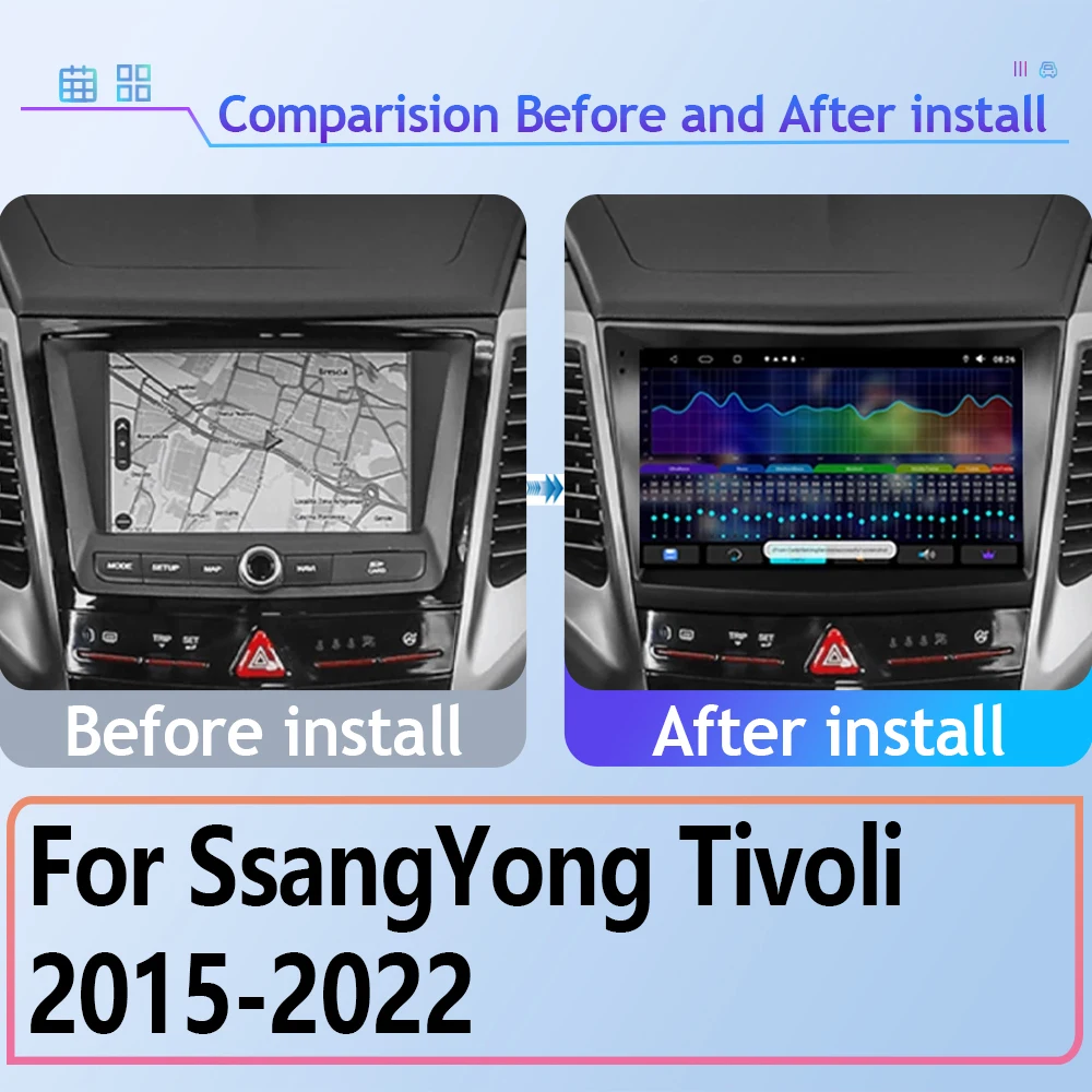 Android 13 Car Multimedia Player For SsangYong Tivoli 2015 - 2022 Car Radio WIFI CarPlay GPS Navigation QLED No 2DIN DVD Player