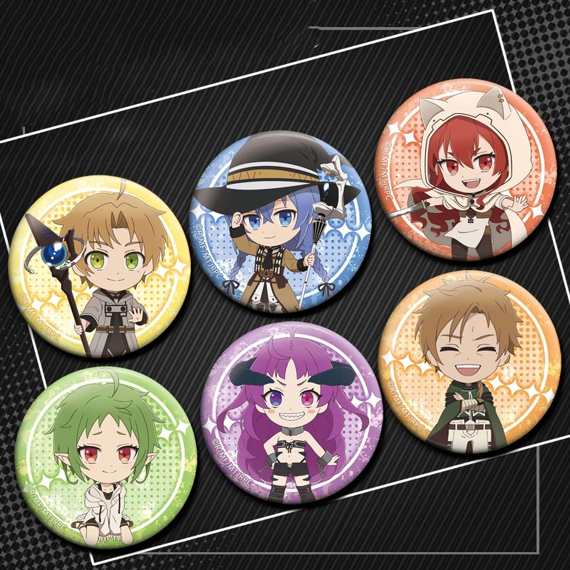 

Anime Mushoku Tensei:Jobless Reincarnation Pin Cartoon Character Badge Role Play Tinplate Brooch for Bag Clothes Decoration Gift