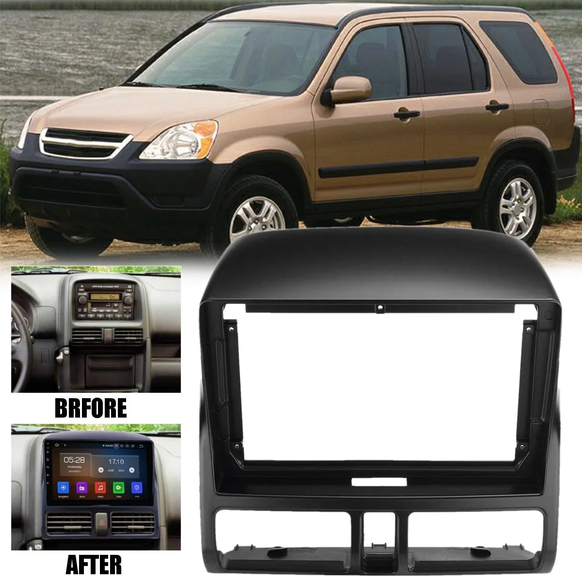 Car Radio Fascia for 2002-2006 HONDA CRV 9 Inch Stereo DVD Player Dashboard Kit Face