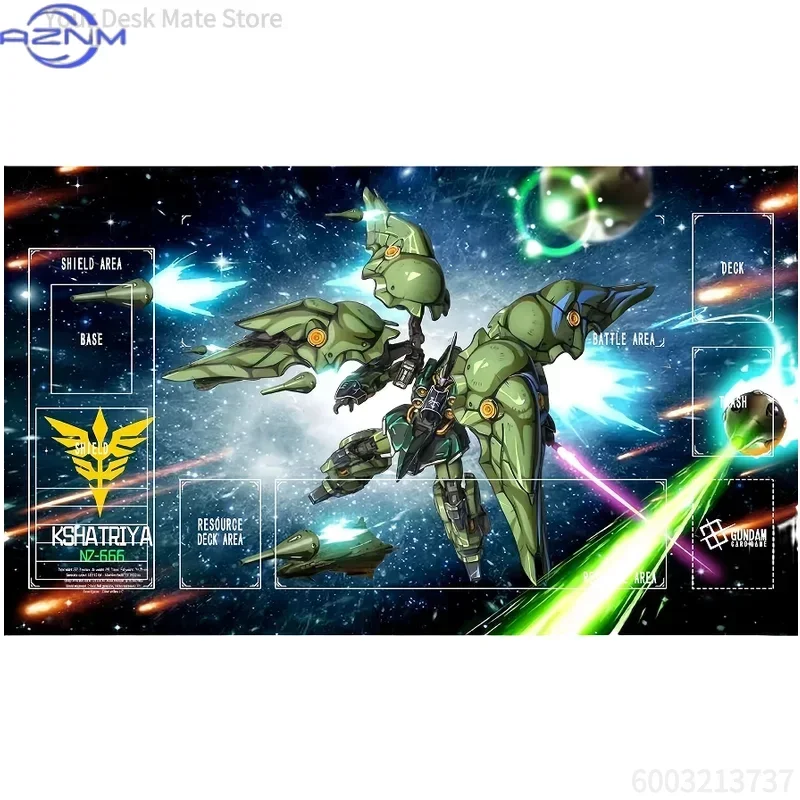 GundamFuturistic Armored Robot Art Playmat, Large Anti-Slip Rubber Table Mat for Card Gaming