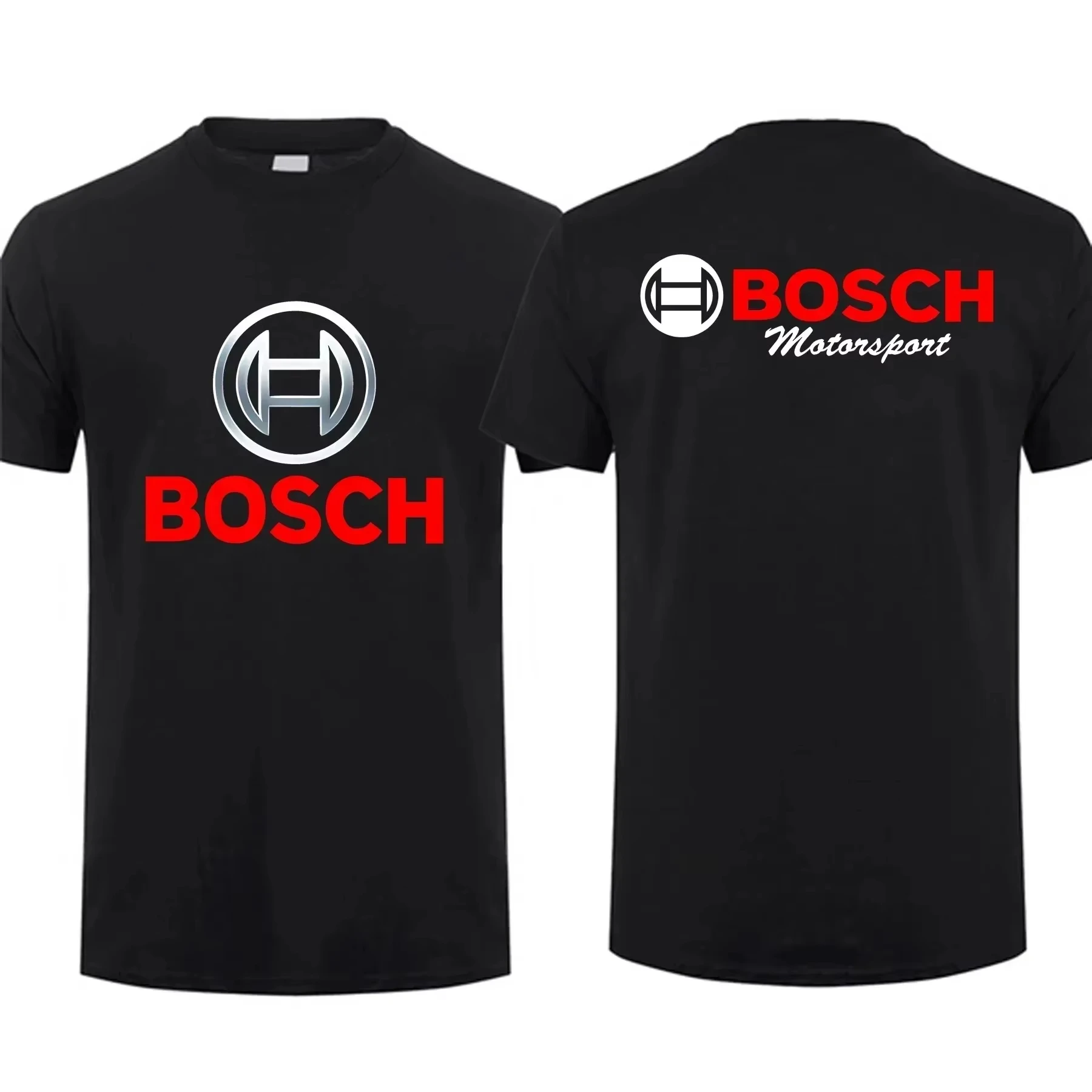 2024 Fashion Tee Men T Shirt Bosch Logo Motorsport Cotton T-shirt Graphic Oversized Women Casual Sports Tops Streetwear Clothing