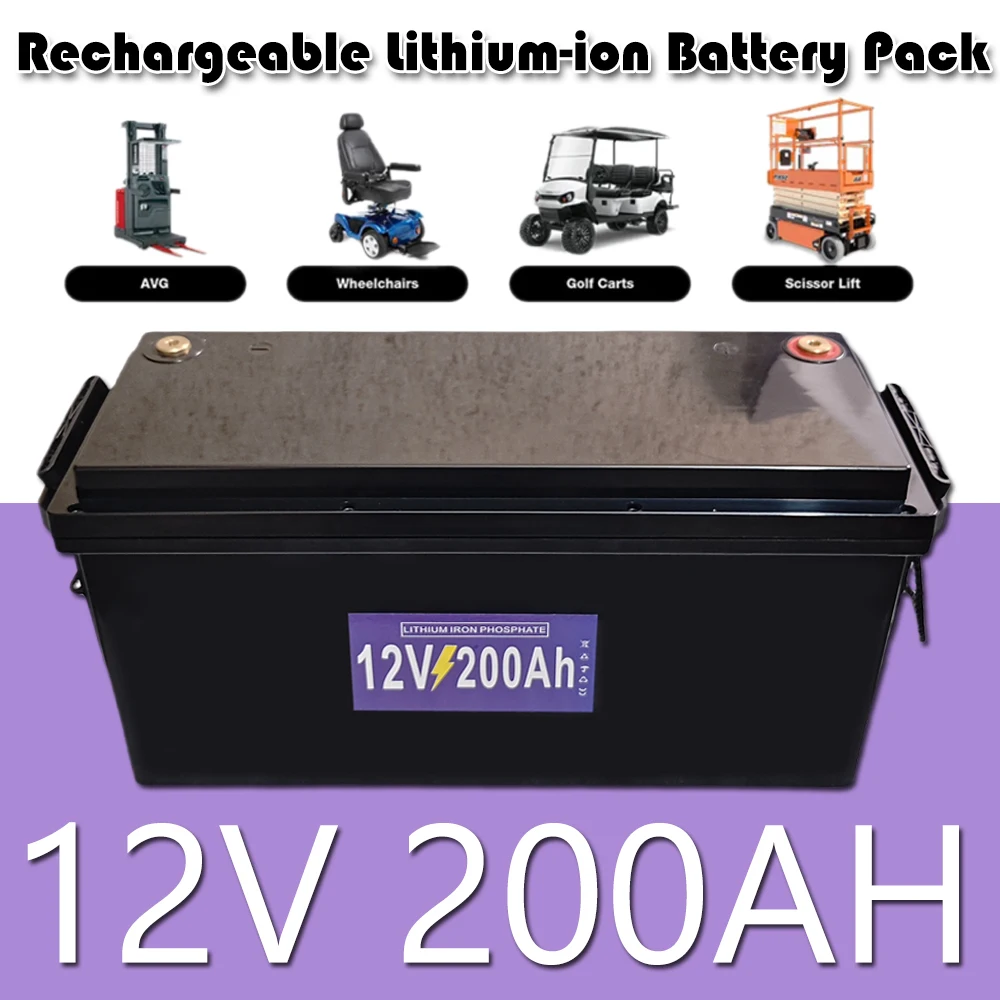 

12V 200000mAh LiFePO4 battery 12.8V Lithium iron phospha For RV Campers Golf Cart Off-Road Off-grid Solar Wind batteries