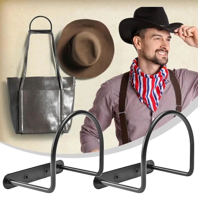 Cowboy Hat Holder Cowboy Hat Display Rack Baseball & Western Hat Wall Hanger 4x Strong Hold Metal Hat Hooks For Wide Brim Hat