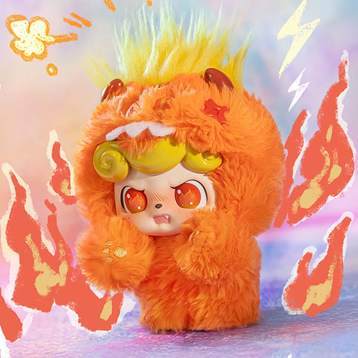 HIPLAY JOTOYS Q.Kid série de monstres poilus émotionnels ensemble de peluche figurine de boîte aveugle