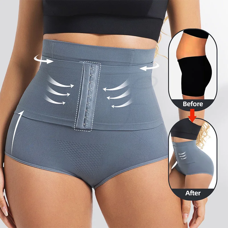 여성용 심리스 하이웨이스트 허리 보정 팬티 강력 압박 파자 쉐이퍼웨어 뱃살 보정 바디 쉐이퍼