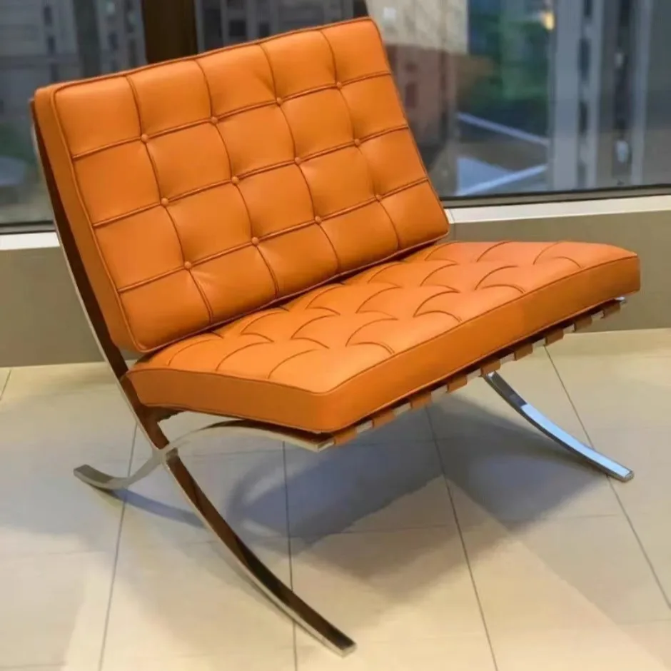 Eerste laag koeienhuid, Italiaanse stijl, echt leer, high-end, vrijetijdsstoel, woonkamer, enkel, bank