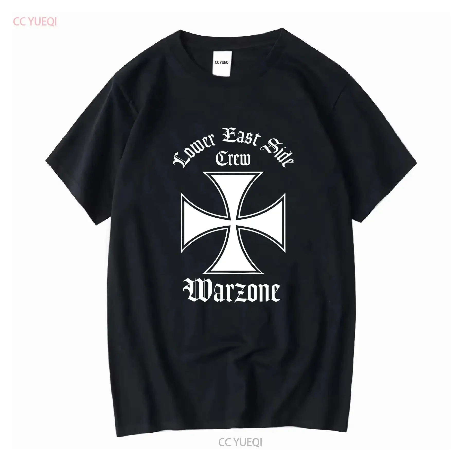 نادر خمر 90s Warzone الجانب الشرقي السفلي طاقم تي شيرت NYHC الشرير المتشددين XL خمر غسلها الرسم مصمم الملابس الموضة