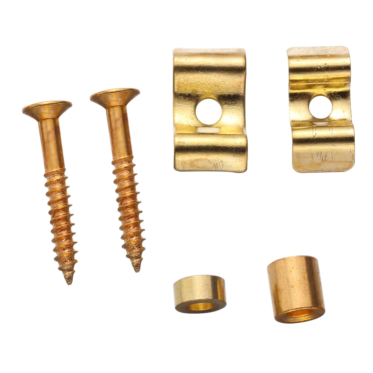 3 set Electric Guitar String Tree Retainer Golden Metal Press Button For Bass String Guide Accessories, Includes Screws,