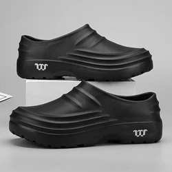 2024 Work Men Chef Shoes Kitchen Waterproof Oil-proof Slippers Hotel Restaurant Non-slip Sandals Men Women Cook Safety Footwear