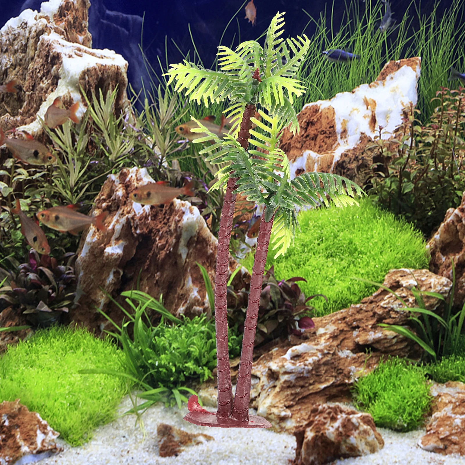 

Plastic Coconut Palm Tree Miniature for DIY Micro Landscape Decor Realistic Small Garden Terrarium Craft Bonsai Supplies