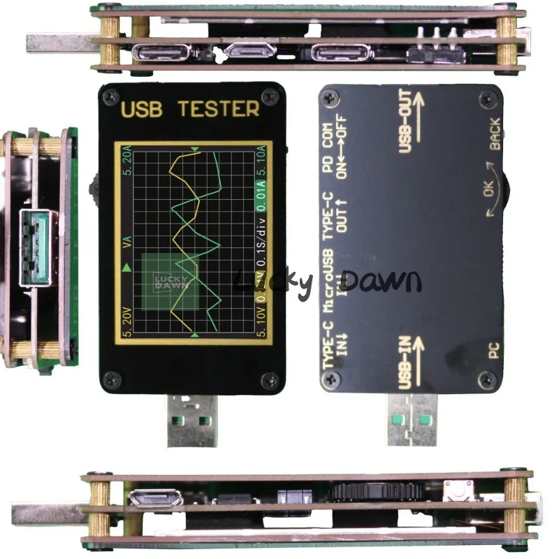

Multi-function QC/PD protocol voltage current power curve recorder fast charging tester
