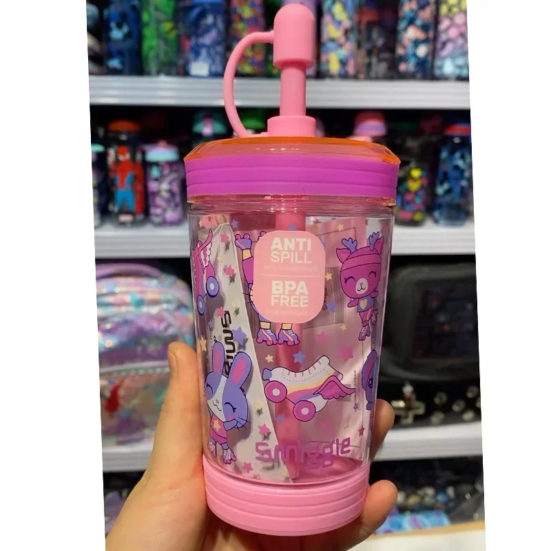 Nieuwe Smiggle Basisschool Student Draagbare Rietje Beker Grote Capaciteit Waterfles Kinderen Outdoor Mondbeker Schattige Cartoon Beker