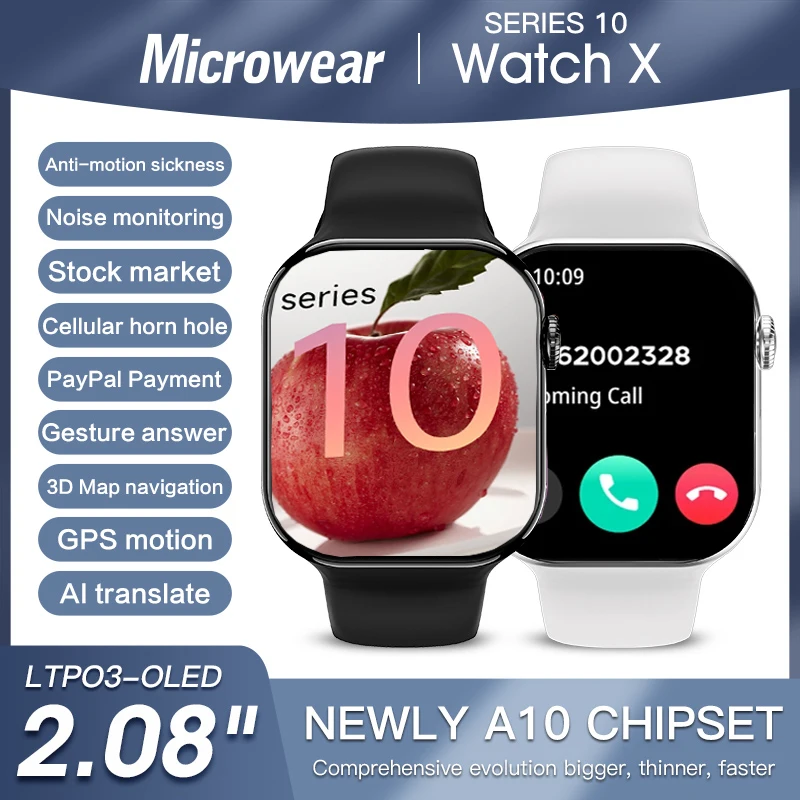 

New Original DT Watch 10 Smart Watch Men HD 4GB Memory Music 3D Surround BT Call Waterproof Smart Watch Woman For Android IOS