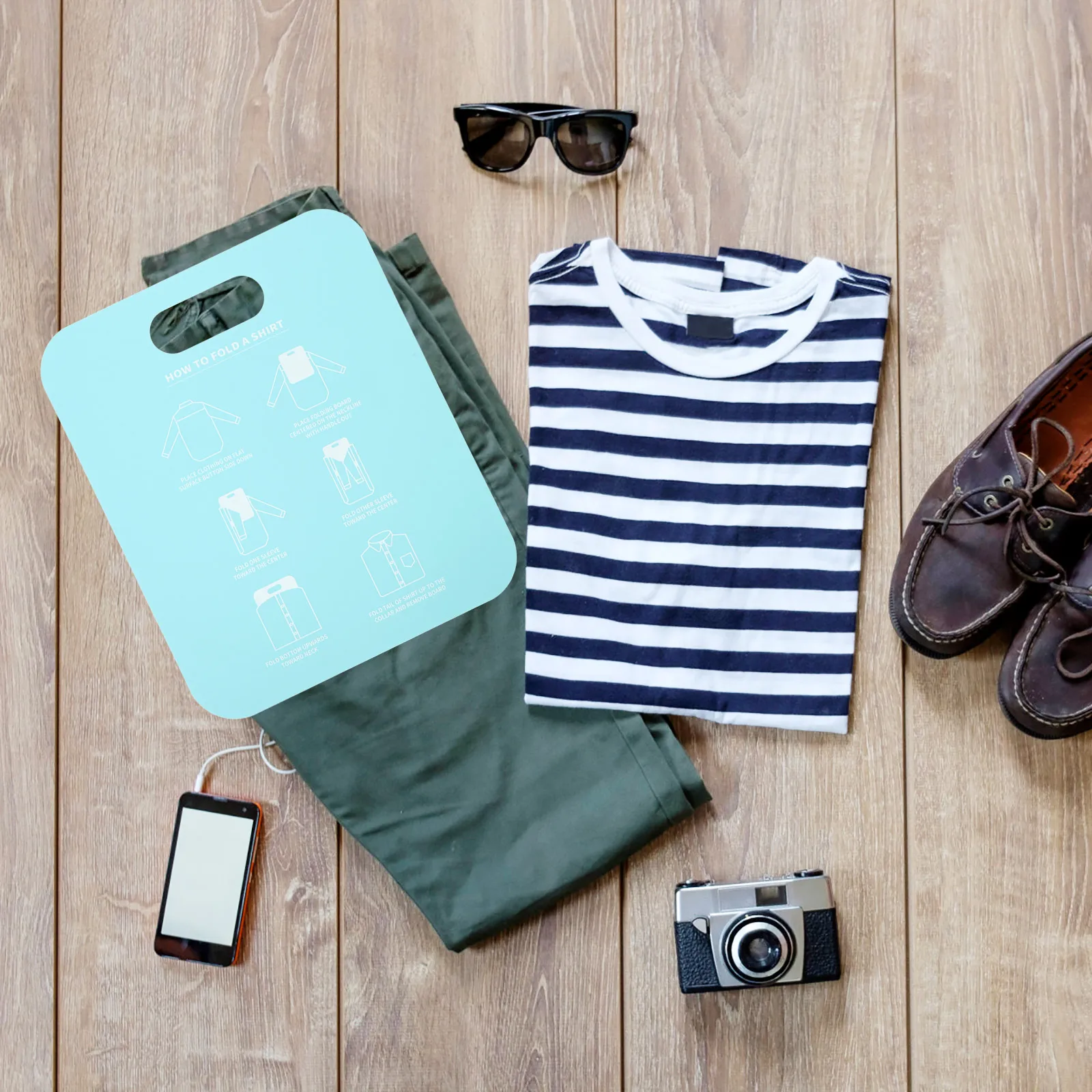 

2pcs Clothes For Home T-Shirt -Efficient Laundry Folding Tool Portable Shirt Folding Board Travel Anti-Wrinkle