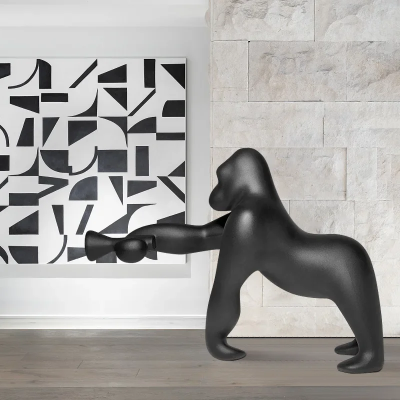 Italian designer gorilla floor lamp, hotel sales department exhibition hall, large art decoration animal sculpture lamp