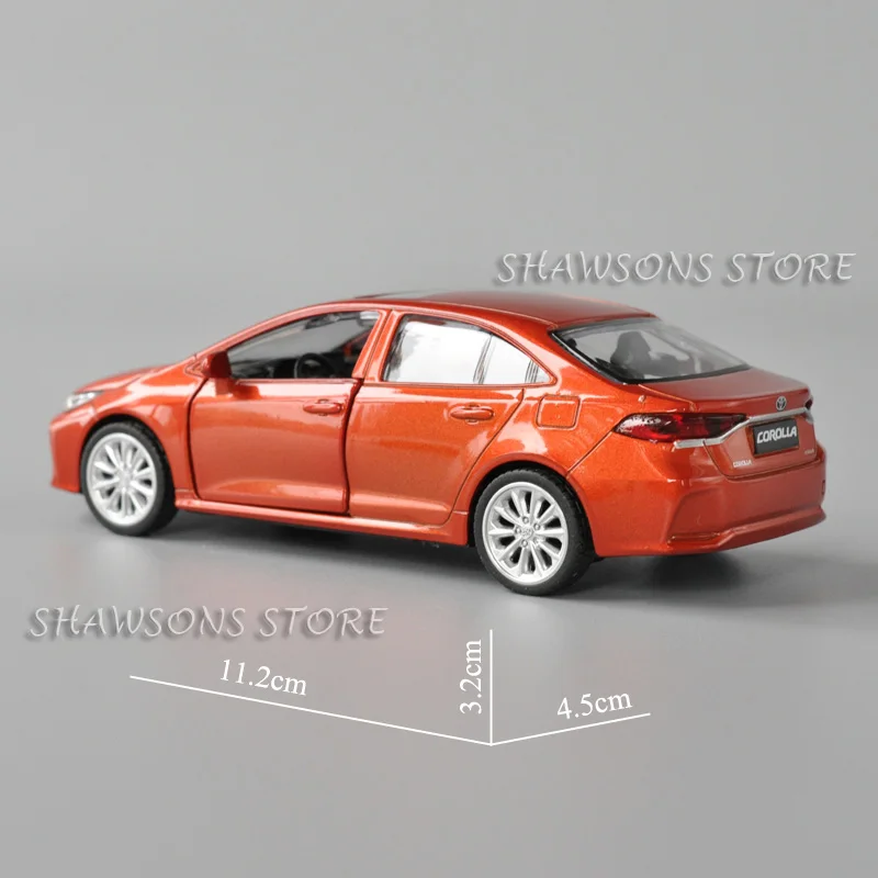 1:43 Scale Diecast Metal Model Car Toys Toyota Corolla Miniature Replica Pull Back Collection