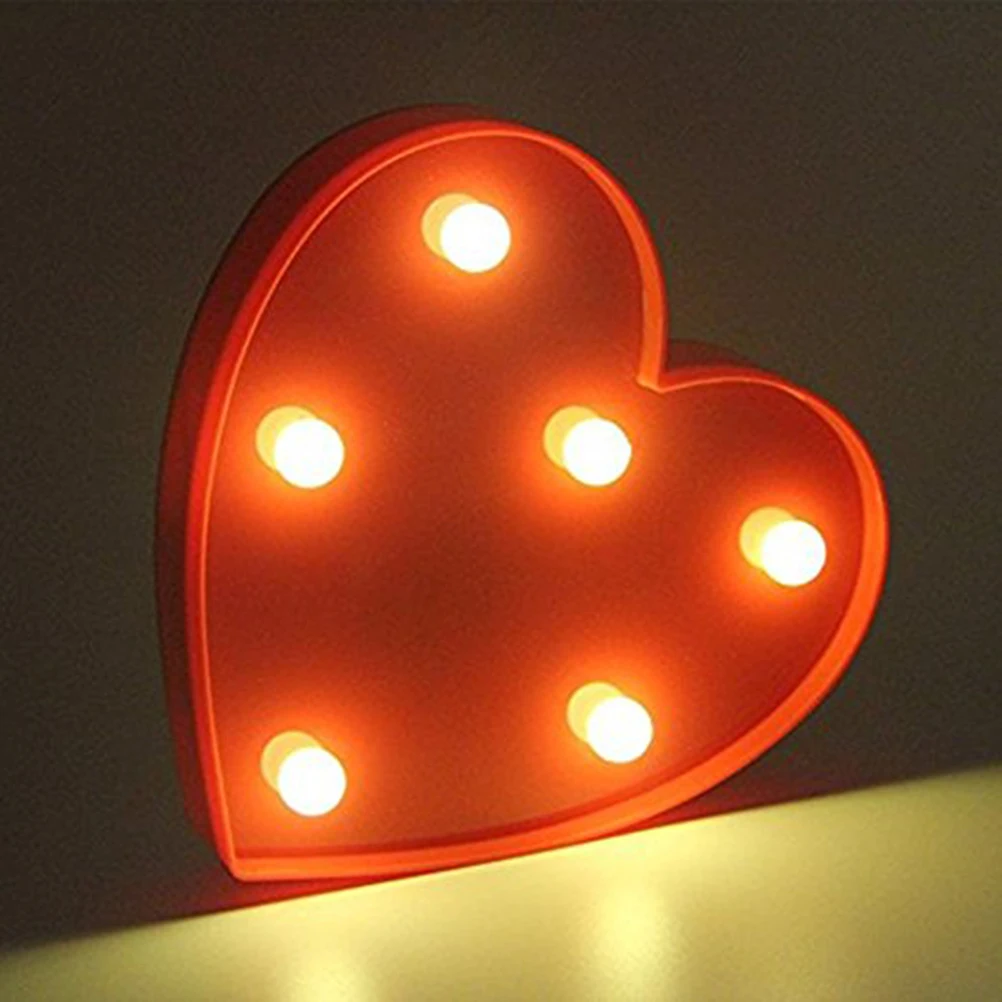 

6 Warm Light Lights Romantic Bedroom Heart Light Decor Party Valentine Home Love Style Lamp Heart Shaped Lamp
