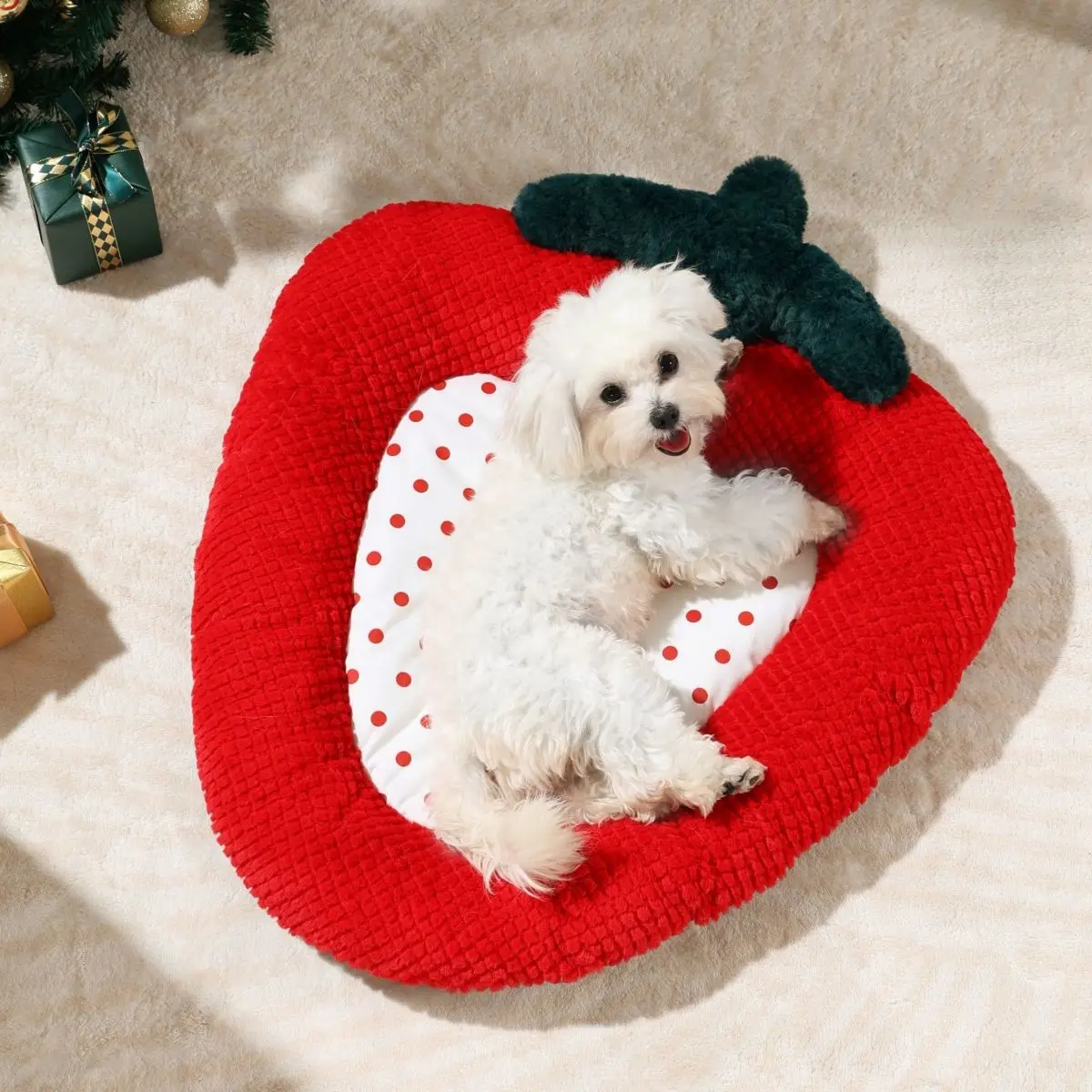 New design pet nest luxury heart shape comfy cat dog house New Holiday Christmas cat bed pet bed