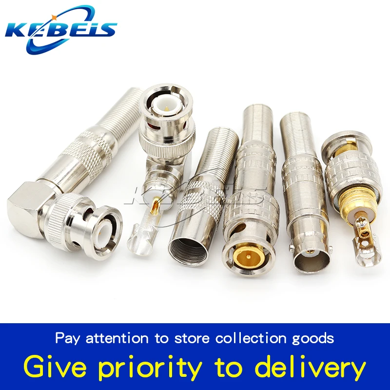 BNC Solderless Connector Q9 HD Video Oscilloscope BNC Male Plug Female Welding Free 75-5 Ohm Monitoring Weldings Cable Connector
