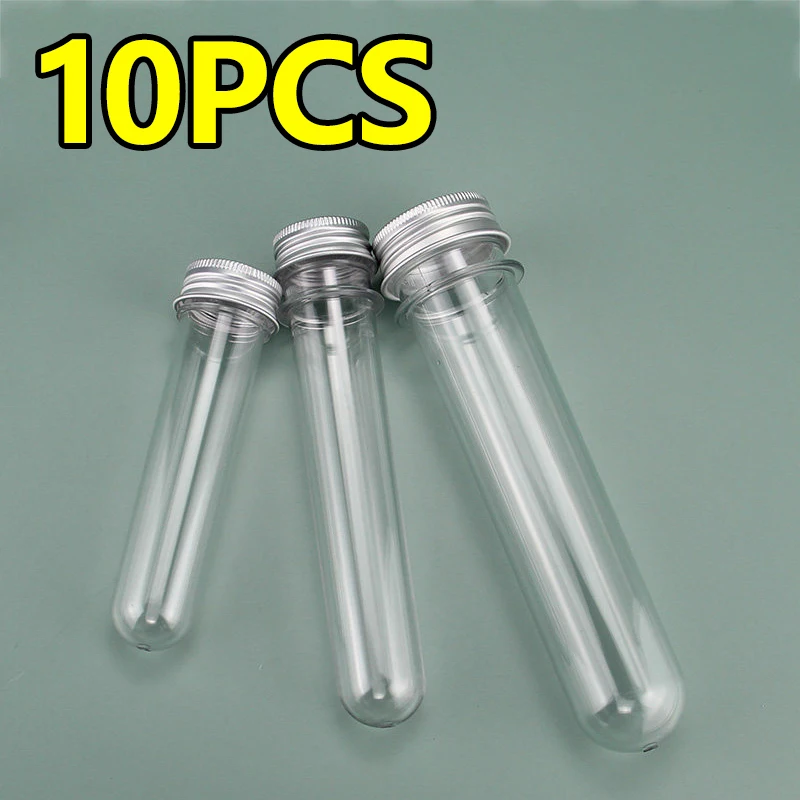 10 pieces pet mask test tube bottle 30ml/40ml/100ml transparent cylindrical plastic bottle